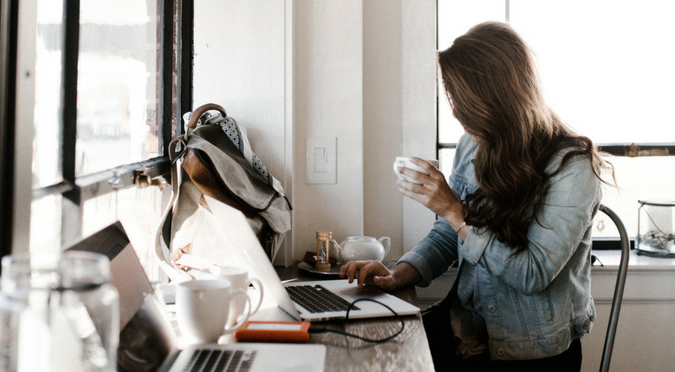 young professional on computer