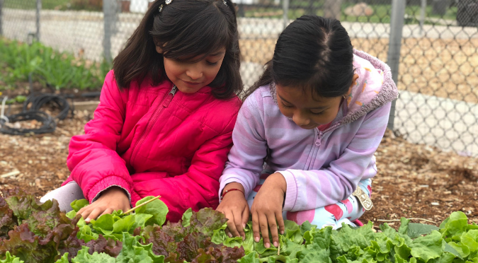 girls in garden